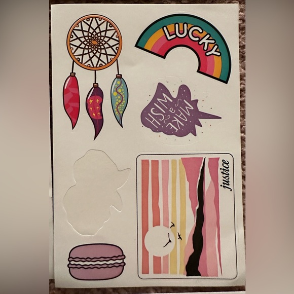 Justice Girls 15 Sticker Sheets - Sloth Unicorn Emoji Llama Hedgehog Corgi Panda - Picture 9 of 16